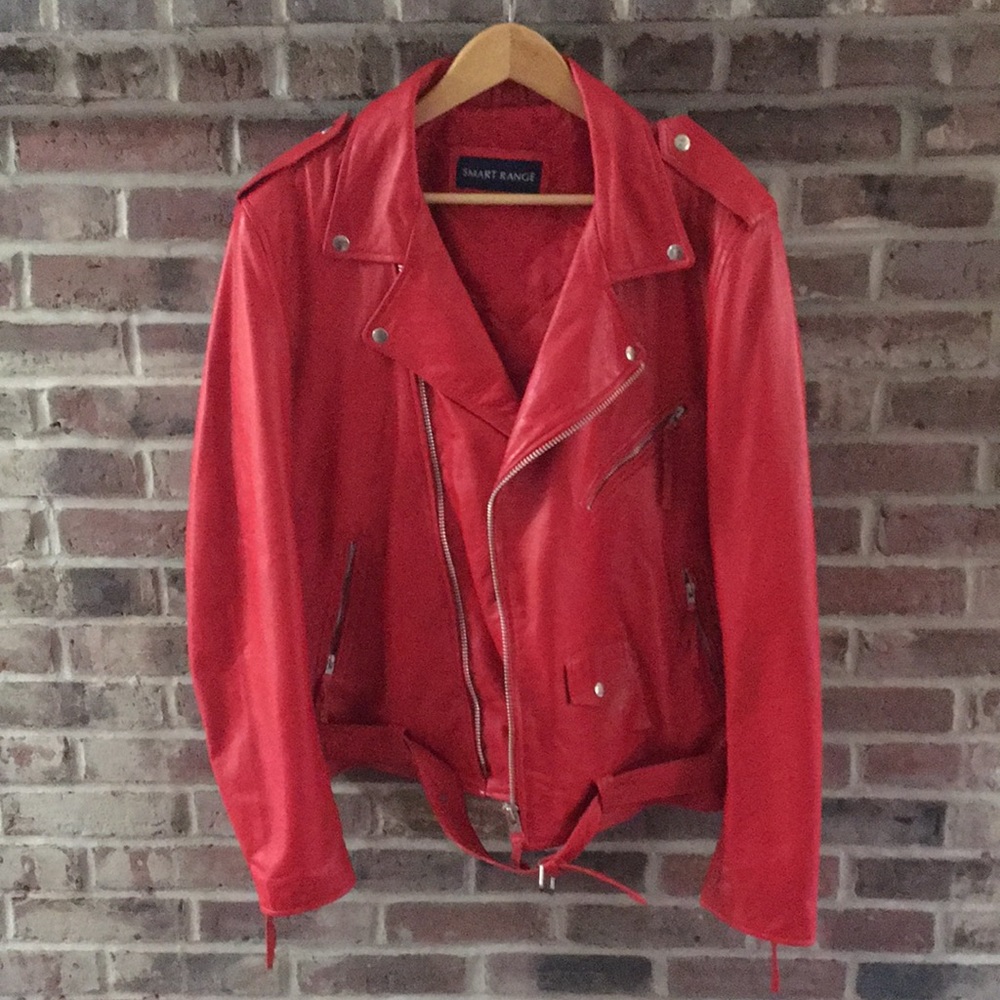 Buttery leather, red, Smart Range jacket